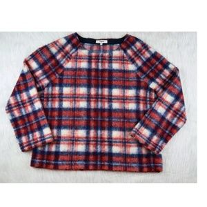 Madewell plaid bushed wool blend pullover sweater